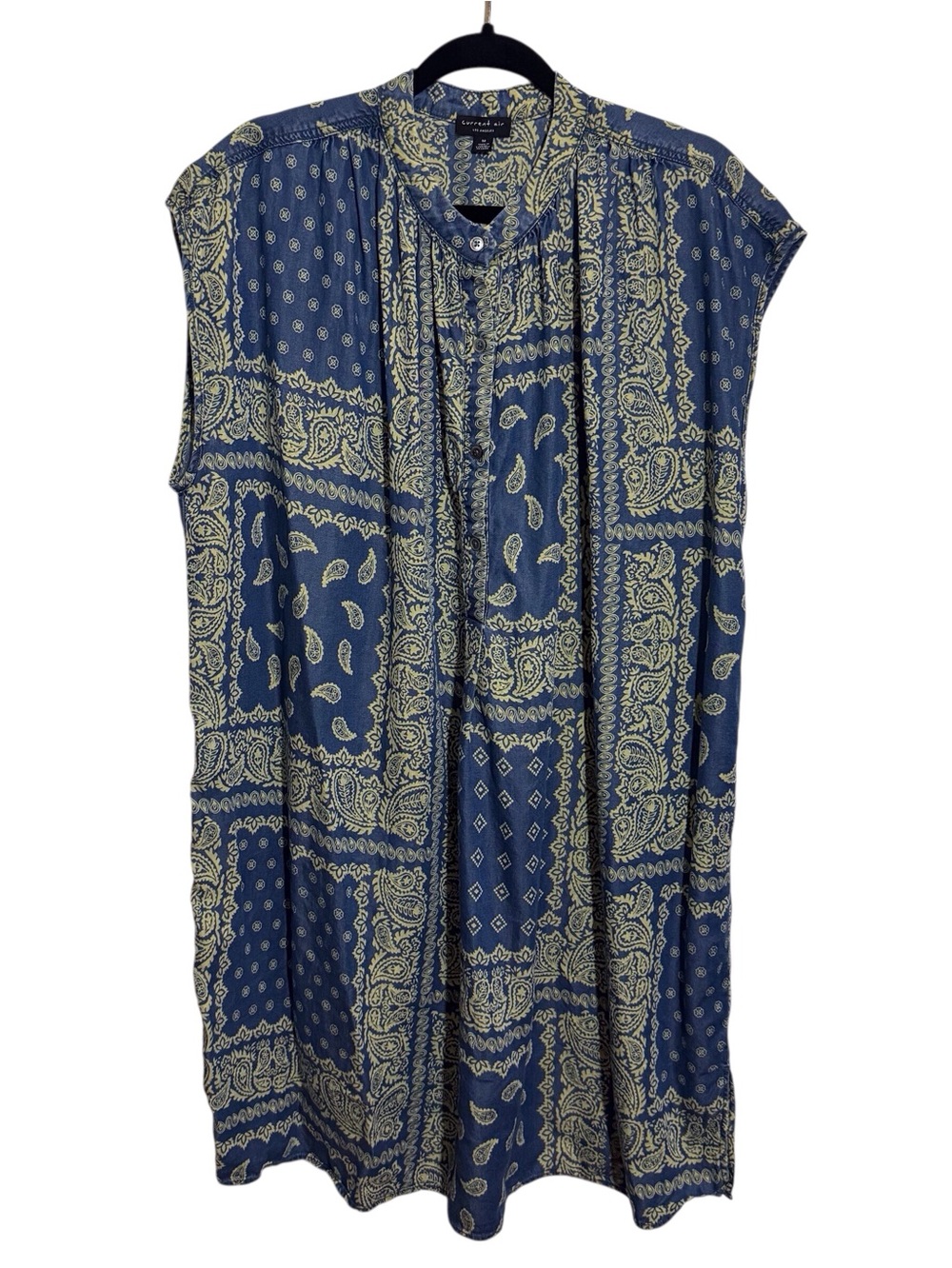 Current Air Anthro Size Medium Paisley Print Dress Boho Western Midi Lyocell